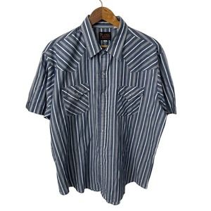 Vintage Plains Western Pearl Snap Short Sleeve Traditions Stripped Pattern